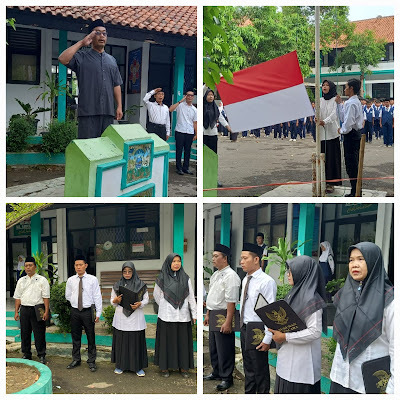 SMP YABUJAH Segeran Kidul Indramayu Menggelar Upacara Bendera Peringati "Hari Guru Nasional"